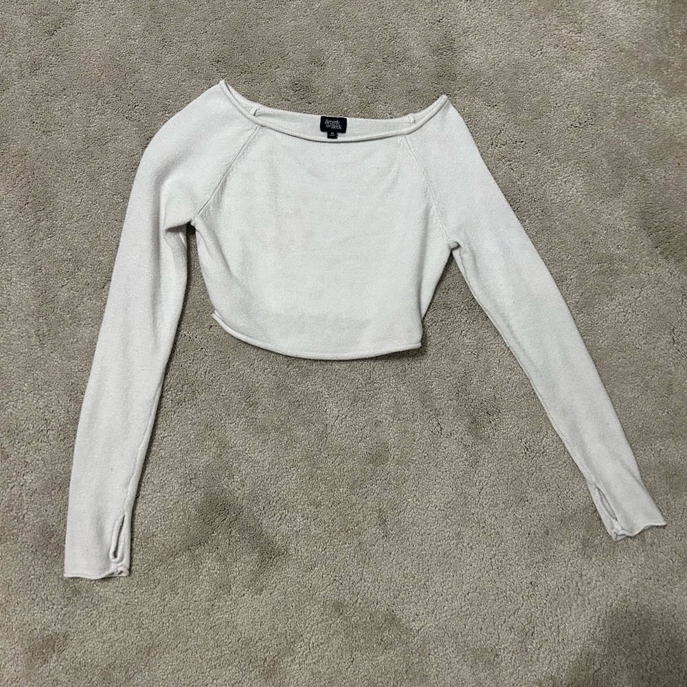 PacSun White Long Sleeve Crop Top